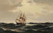 Carl Bille A ship in stormy waters oil painting reproduction